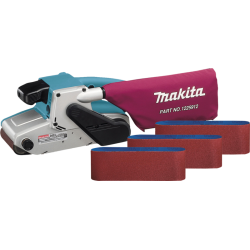 Makita 9404 Bandschuurmachine +  schuurbanden (3x)